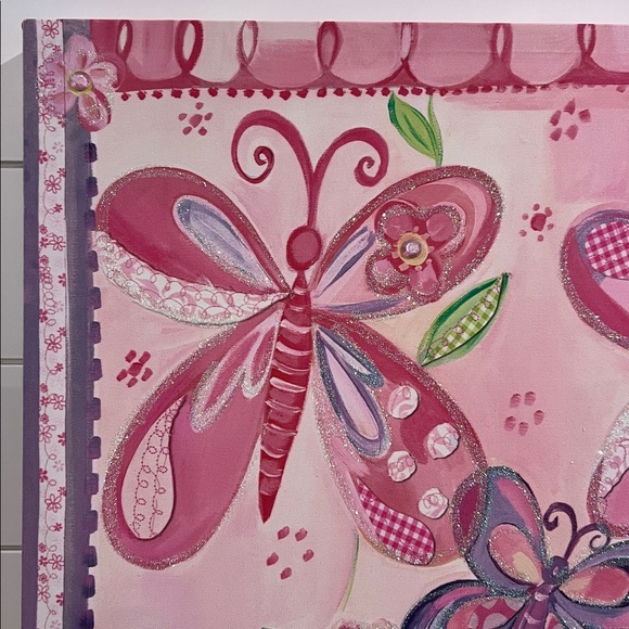 Beautiful 3 Butterflies Canvass Wall Art - Picture 5 of 11